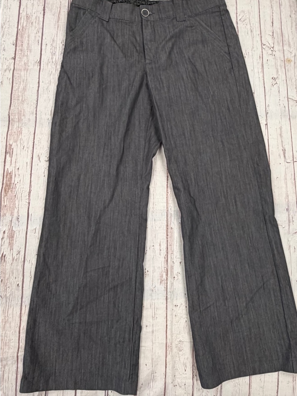 Lee No Gap Waist Barrel Leg Dress Pants Career Size 16 Medium Dark Gray